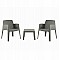 ΣΕΤ 3ΤΜΧ ΠΟΛΥΠΡΟΠΥΛΕΝΙΟΥ SLEEK HM21267.05 ΤΡΑΠΕΖΑΚΙ & 2 ΠΟΛΥΘΡΟΝΕΣ-DARK OLIVE GREEN