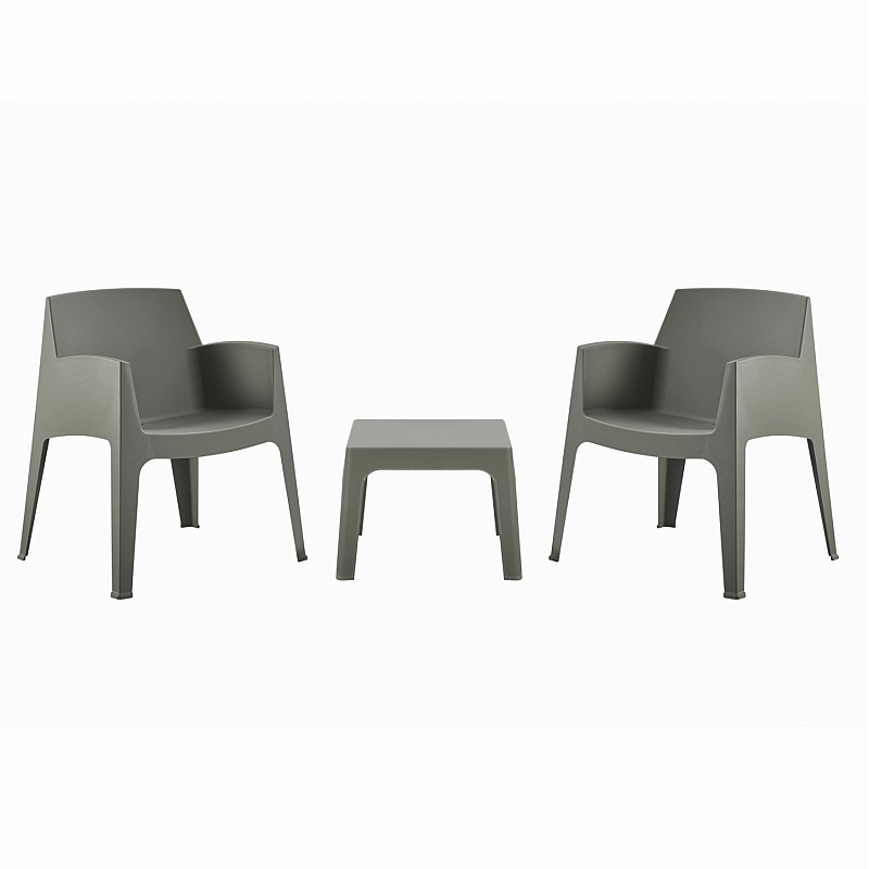 ΣΕΤ 3ΤΜΧ ΠΟΛΥΠΡΟΠΥΛΕΝΙΟΥ SLEEK HM21267.05 ΤΡΑΠΕΖΑΚΙ & 2 ΠΟΛΥΘΡΟΝΕΣ-DARK OLIVE GREEN