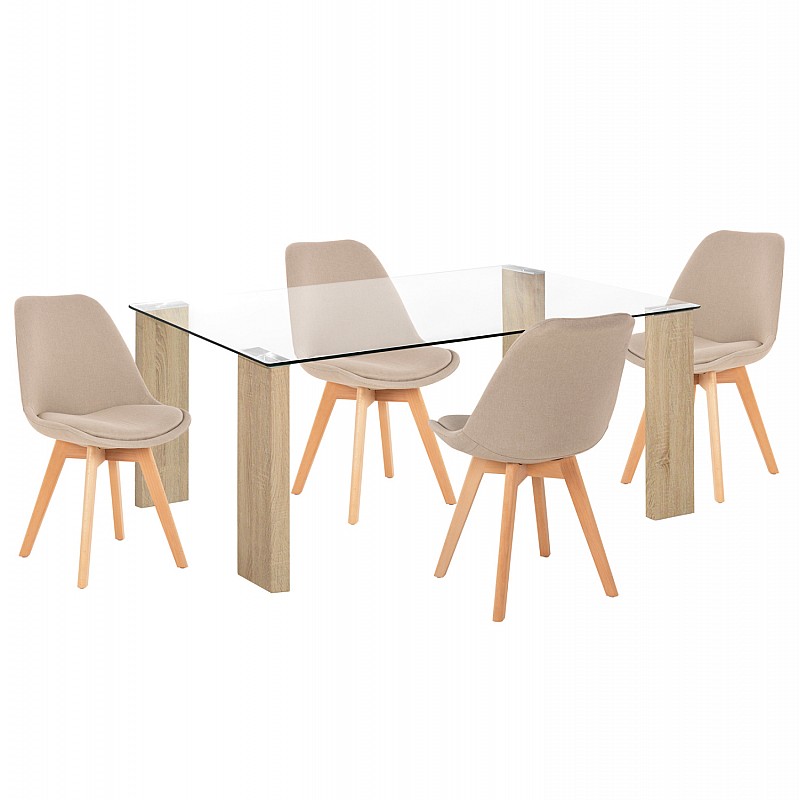ΣΕΤ ΤΡΑΠΕΖΑΡΙΑΣ 5ΤΜΧ MORGAN HM21269.02 ΤΡΑΠΕΖΙ & 4 ΚΑΡΕΚΛΕΣ - ΜΠΕΖ ΥΦΑΣΜΑ ΣΕΤ ΤΡΑΠΕΖΑΡΙΑΣ 5ΤΜΧ MORGAN HM21269.02 ΤΡΑΠΕΖΙ & 4 ΚΑΡΕΚΛΕΣ - ΜΠΕΖ ΥΦΑΣΜΑ