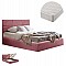 ΚΡΕΒΑΤΙ ΔΙΠΛΟ & ΣΤΡΩΜΑ BRILEY HM21272.02 ΣΑΠΙΟ ΜΗΛΟ ΒΕΛΟΥΔΟ ΜΕ ΑΠΟΘ.ΧΩΡΟ--ΓΙΑ 160x200εκ