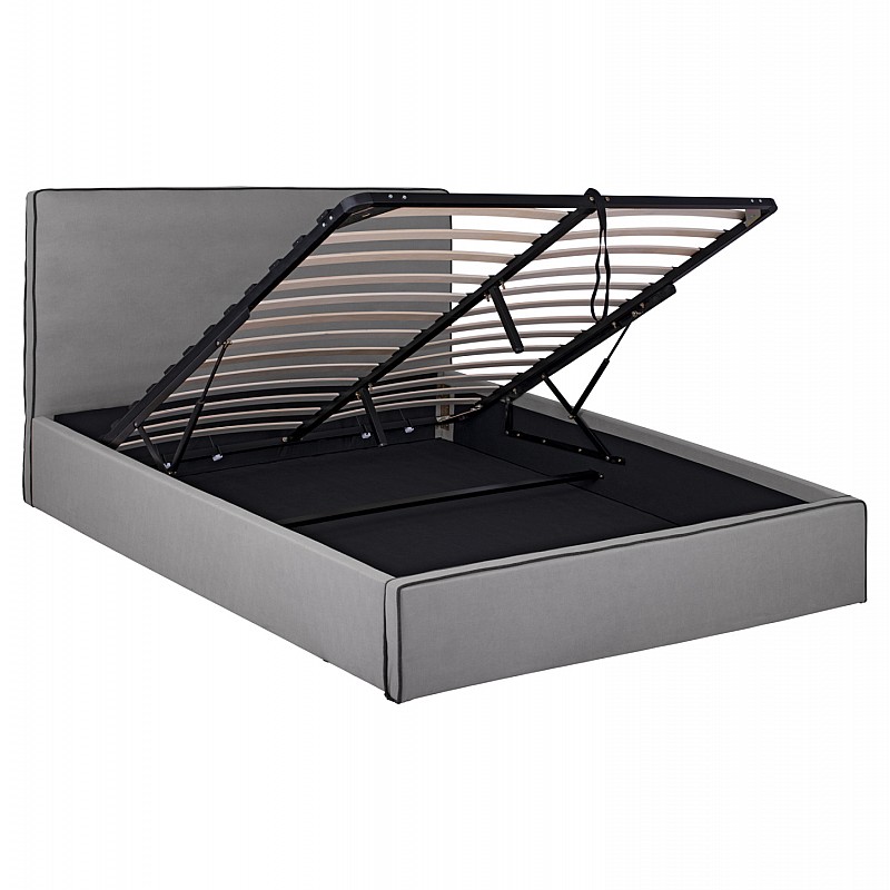 ΚΡΕΒΑΤΙ ΔΙΠΛΟ & ΣΤΡΩΜΑ ALLIE HM21273.01 ΓΚΡΙ ΥΦΑΣΜΑ ΜΕ ΑΠΟΘ.ΧΩΡΟ--ΓΙΑ 160x200 εκ.