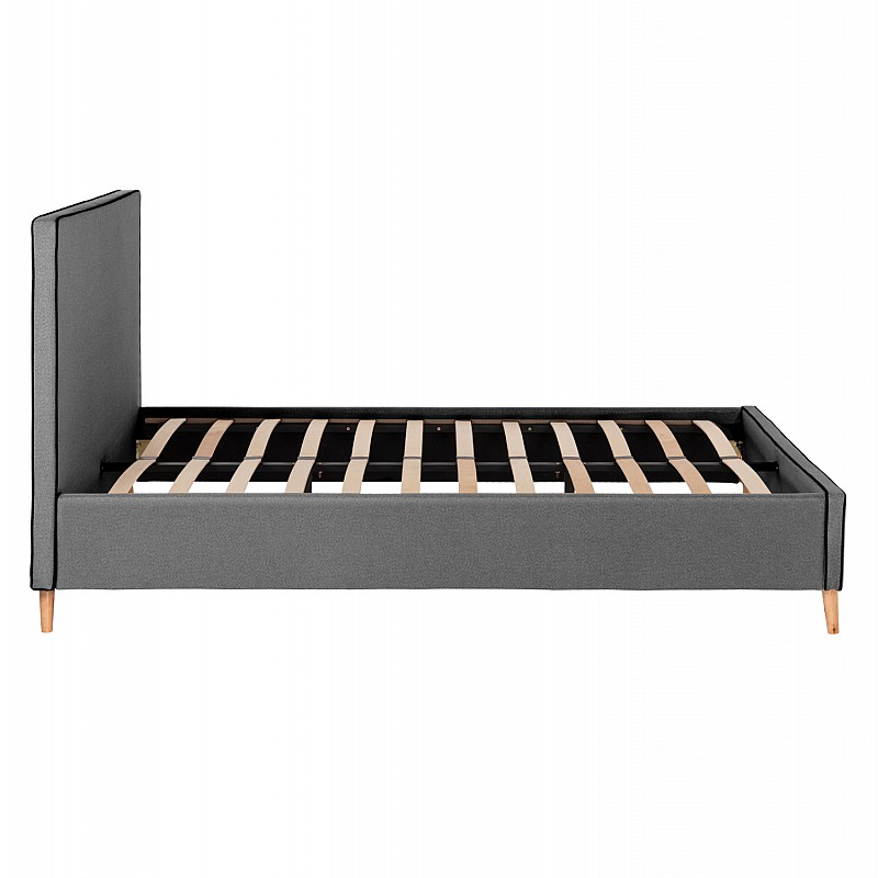 ΚΡΕΒΑΤΙ ΜΕ ΣΤΡΩΜΑ INDRA HM21280.01 ΓΚΡΙ ΥΦΑΣΜΑ--ΓΙΑ 160x200εκ