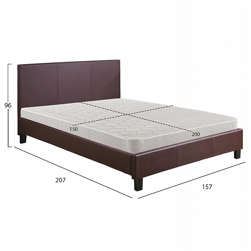 ΚΡΕΒΑΤΙ ΜΕ ΣΤΡΩΜΑ BECCA HM21283.02 ΚΑΦΕ PU--ΓΙΑ 150x200εκ ΚΡΕΒΑΤΙ ΜΕ ΣΤΡΩΜΑ BECCA HM21283.02 ΚΑΦΕ PU--ΓΙΑ 150x200εκ