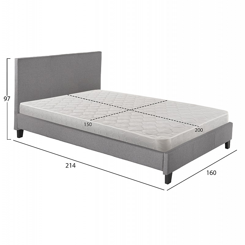 ΚΡΕΒΑΤΙ ΜΕ ΣΤΡΩΜΑ BECCA HM21283.04 ΓΚΡΙ ΥΦΑΣΜΑ--ΓΙΑ 150x200εκ ΚΡΕΒΑΤΙ ΜΕ ΣΤΡΩΜΑ BECCA HM21283.04 ΓΚΡΙ ΥΦΑΣΜΑ--ΓΙΑ 150x200εκ