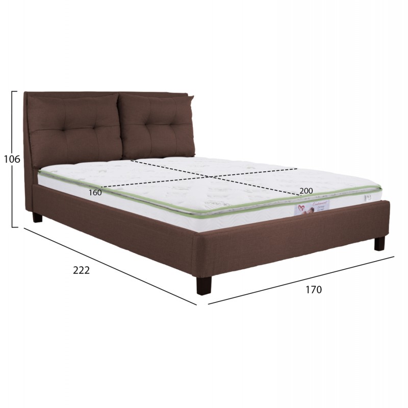 ΚΡΕΒΑΤΙ ΜΕ ΣΤΡΩΜΑ BILLIE HM21284.01 ΚΑΦΕ ΥΦΑΣΜΑ--ΓΙΑ 160x200εκ ΚΡΕΒΑΤΙ ΜΕ ΣΤΡΩΜΑ BILLIE HM21284.01 ΚΑΦΕ ΥΦΑΣΜΑ--ΓΙΑ 160x200εκ