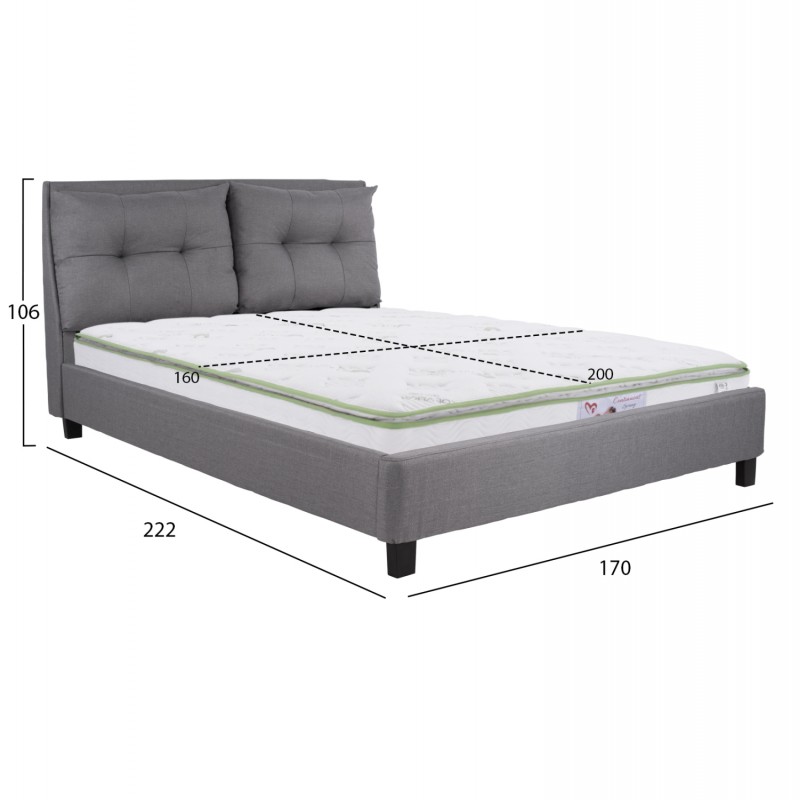 ΚΡΕΒΑΤΙ ΜΕ ΣΤΡΩΜΑ BILLIE HM21284.03 ΓΚΡΙ ΥΦΑΣΜΑ--ΓΙΑ 160x200εκ ΚΡΕΒΑΤΙ ΜΕ ΣΤΡΩΜΑ BILLIE HM21284.03 ΓΚΡΙ ΥΦΑΣΜΑ--ΓΙΑ 160x200εκ