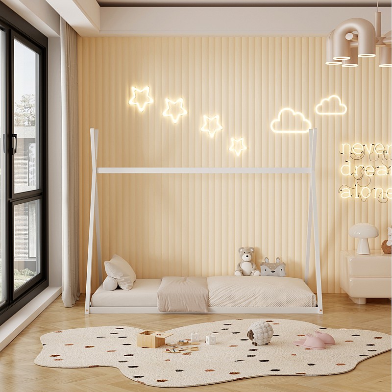 ΚΡΕΒΑΤΙ ΠΑΙΔΙΚΟ ΜΕ ΣΤΡΩΜΑ MUNK HM21306.01 ΞΥΛΟ ΠΕΥΚΟΥ ΣΕ ΛΕΥΚΟ--ΣΤΡΩΜΑ 90x190εκ