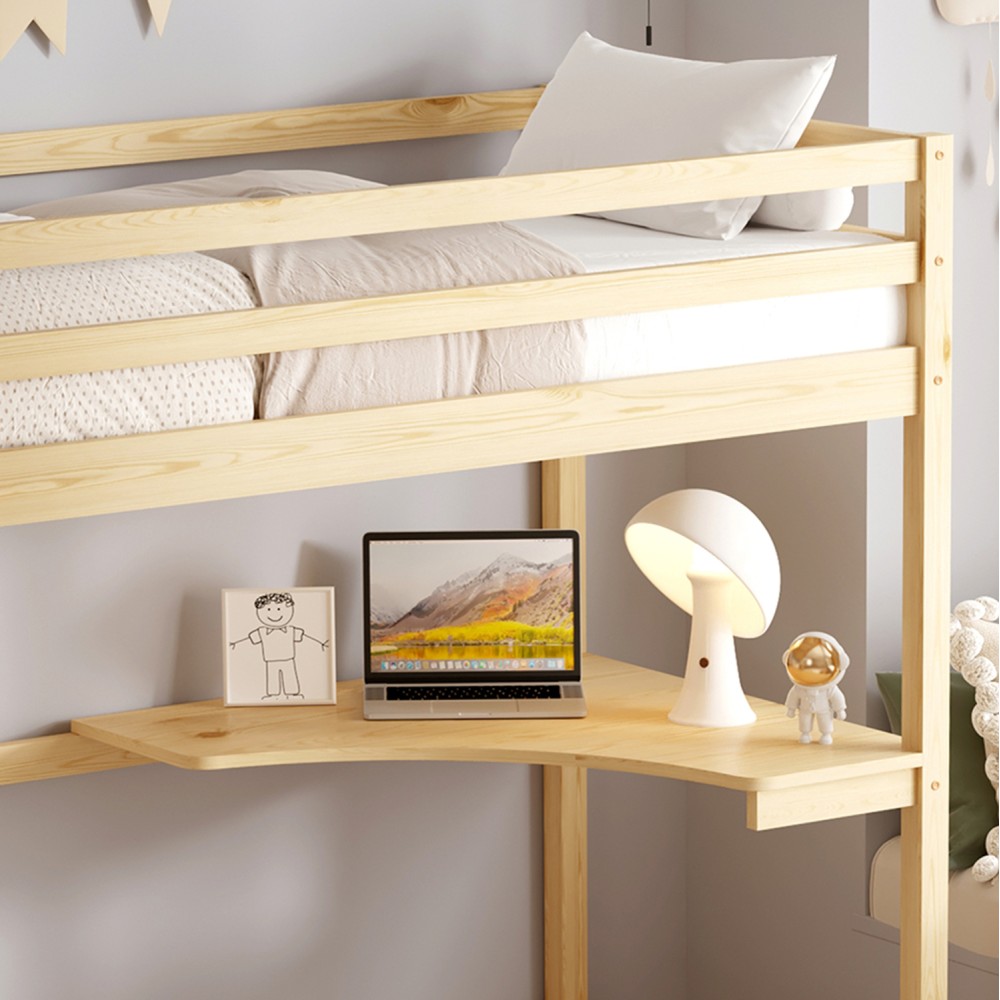 ΚΟΥΚΕΤΑ ΠΑΙΔΙΚΗ ΜΕ ΓΡΑΦΕΙΟ AKRON HM21311 ΞΥΛΟ ΠΕΥΚΟΥ ΦΥΣΙΚΟ--ME ΣΤΡΩΜΑ 90x190εκ