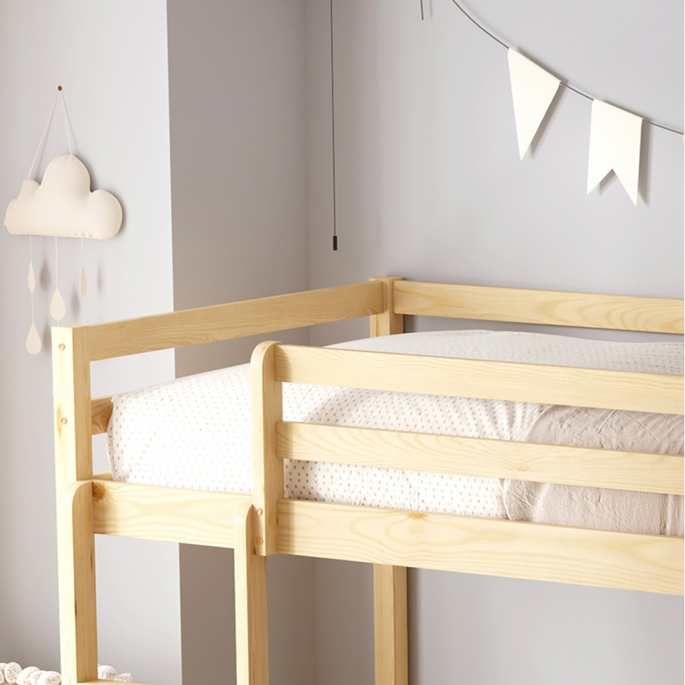 ΚΟΥΚΕΤΑ ΠΑΙΔΙΚΗ ΜΕ ΠΑΡΚΑΚΙ PLAYKID HM21312 ΞΥΛΟ ΠΕΥΚΟΥ ΦΥΣΙΚΟ--ME ΣΤΡΩΜΑ 90x190εκ