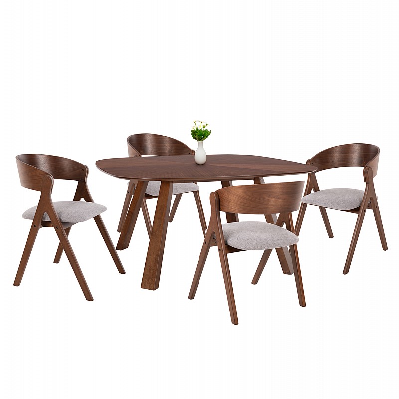 ΣΕΤ ΤΡΑΠΕΖΑΡΙΑΣ 5ΤΜΧ NEKKER HM21340.01 ΤΡΑΠΕΖΙ ΑΠΟ MDF--ΚΑΡΕΚΛΕΣ ΑΠΟ RUBBERWOOD