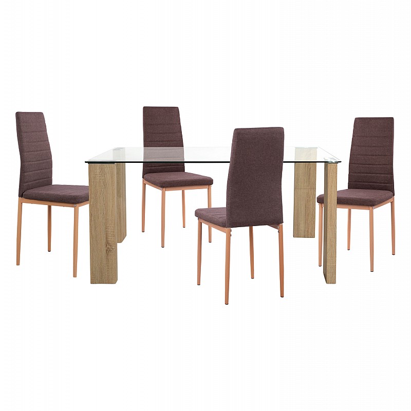 ΣΕΤ ΤΡΑΠΕΖΑΡΙΑΣ 5ΤΜΧ LADY HM11595 ΓΥΑΛΙ--ΜΕΤΑΛΛΟ--MDF ΣΕ SONAMA & ΚΑΦΕ ΥΦΑΣΜΑ ΣΕΤ ΤΡΑΠΕΖΑΡΙΑΣ 5ΤΜΧ LADY HM11595 ΓΥΑΛΙ--ΜΕΤΑΛΛΟ--MDF ΣΕ SONAMA & ΚΑΦΕ ΥΦΑΣΜΑ