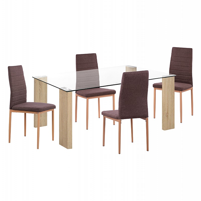 ΣΕΤ ΤΡΑΠΕΖΑΡΙΑΣ 5ΤΜΧ LADY HM11595 ΓΥΑΛΙ--ΜΕΤΑΛΛΟ--MDF ΣΕ SONAMA & ΚΑΦΕ ΥΦΑΣΜΑ ΣΕΤ ΤΡΑΠΕΖΑΡΙΑΣ 5ΤΜΧ LADY HM11595 ΓΥΑΛΙ--ΜΕΤΑΛΛΟ--MDF ΣΕ SONAMA & ΚΑΦΕ ΥΦΑΣΜΑ