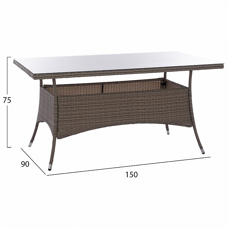 ΣΕΤ ΤΡΑΠΕΖΑΡΙΑΣ 5ΤΜΧ ΤΡΑΠ. 150Χ90 & ΠΟΛΥΘΡΟΝΕΣ WICKER RATTAN ΓΚΡΙ HM11714.01 ΣΕΤ ΤΡΑΠΕΖΑΡΙΑΣ 5ΤΜΧ ΤΡΑΠ. 150Χ90 & ΠΟΛΥΘΡΟΝΕΣ WICKER RATTAN ΓΚΡΙ HM11714.01