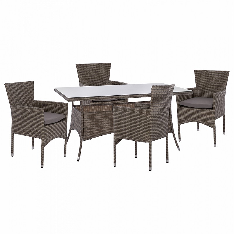ΣΕΤ ΤΡΑΠΕΖΑΡΙΑΣ 5ΤΜΧ ΤΡΑΠ. 150Χ90 & ΠΟΛΥΘΡΟΝΕΣ WICKER RATTAN ΓΚΡΙ HM11714.01 ΣΕΤ ΤΡΑΠΕΖΑΡΙΑΣ 5ΤΜΧ ΤΡΑΠ. 150Χ90 & ΠΟΛΥΘΡΟΝΕΣ WICKER RATTAN ΓΚΡΙ HM11714.01