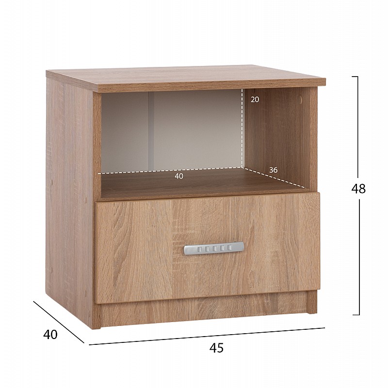 ΣΕΤ ΚΡΕΒΑΤΟΚΑΜΑΡΑΣ 5ΤΜΧ ADLER HM11758 ΜΕΛΑΜΙΝΗ SONAMA OAK-ΓΙΑ ΣΤΡΩΜΑ 160x200εκ