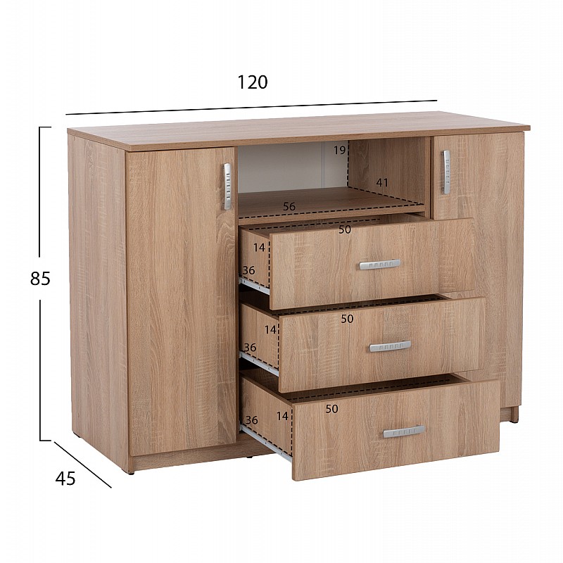 ΣΕΤ ΚΡΕΒΑΤΟΚΑΜΑΡΑΣ 5ΤΜΧ ADLER HM11758 ΜΕΛΑΜΙΝΗ SONAMA OAK-ΓΙΑ ΣΤΡΩΜΑ 160x200εκ