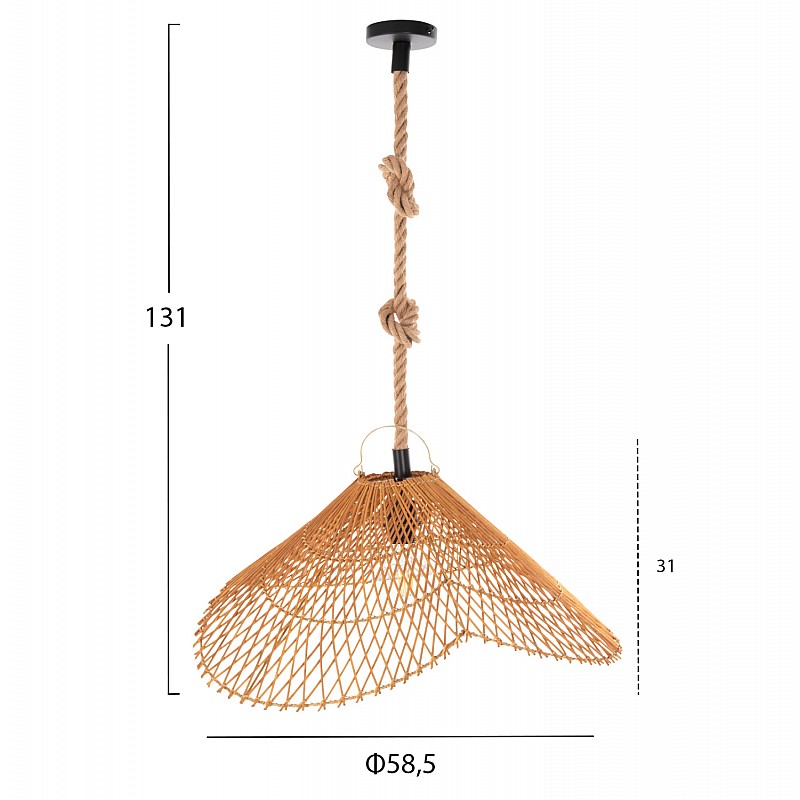 ΣΕΤ ΦΩΤΙΣΤΙΚΟ ΟΡΟΦΗΣ ΚΡΕΜΑΣΤΟ HM11925.01 ΣΧΟΙΝΙ ΚΑΙ ΦΥΣΙΚΟ RATTAN Φ58,5Χ131Υεκ.