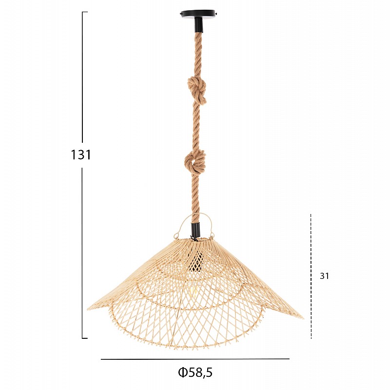 ΣΕΤ ΦΩΤΙΣΤΙΚΟ ΟΡΟΦΗΣ ΚΡΕΜΑΣΤΟ HM11925.02 ΣΧΟΙΝΙ ΚΑΙ ΦΥΣΙΚΟ RATTAN Φ58,5Χ131Υεκ.