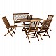 ΣΕΤ ΤΡΑΠΕΖΑΡΙΑΣ ΕΞΩΤ. ΧΩΡΟΥ 6ΤΜΧ KENDALL HM11954 ΜΑΣΙΦ ΞΥΛΟ TEAK ΦΥΣΙΚΟ