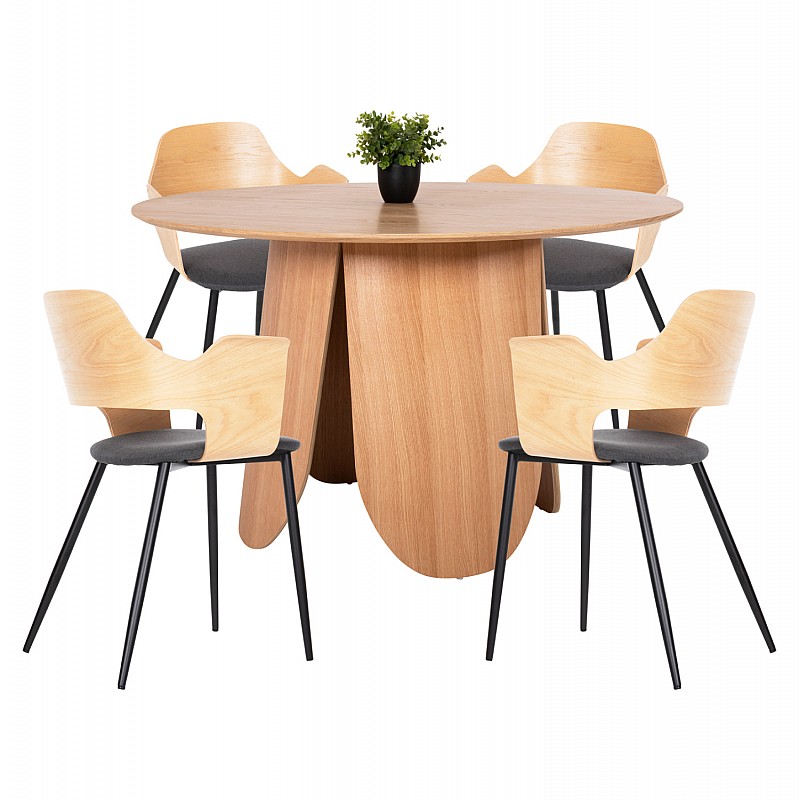 ΣΕΤ ΤΡΑΠΕΖΑΡΙΑ ΕΣΩΤ. ΧΩΡΟΥ 5ΤΜΧ HM11972 ΤΡΑΠΕΖΙ DENTY & 4 ΚΑΡΕΚΛΕΣ VELP(ΟΑΚ-ΓΚΡΙ)