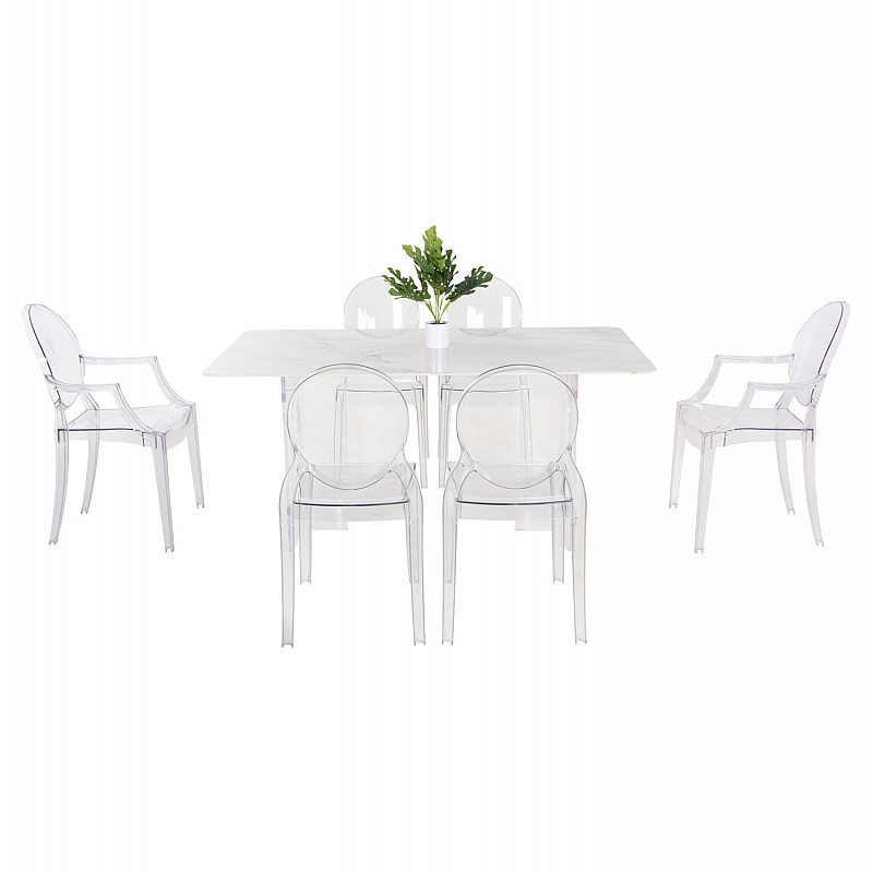 ΣΕΤ ΤΡΑΠΕΖΑΡΙΑ ΕΣ.ΧΩΡΟΥ 7τμχ HM11959 ΤΡΑΠΕΖΙ AETHER-2 ΠΟΛΥΘΡΟΝΕΣ & 4 ΚΑΡΕΚΛΕΣ ARAMIS