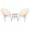 ΣΕΤ ΕΞΩΤΕΡΙΚΟΥ ΧΩΡΟΥ 3ΤΜΧ ALLEGRA HM21047.11 ΜΠΕΖ ΣΥΝΘ.RATTAN-ΜΕΤΑΛΛΟ ΣΕ ΜΑΥΡΟ
