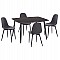 ΣΕΤ ΤΡΑΠΕΖΑΡΙΑΣ 5ΤΜΧ RAVEN HM21068.02 ΚΕΡΑΜΙΚΟ TOP ΜΑΥΡΟ ΜΑΡΜΑΡΟ--ΓΚΡΙ ΥΦΑΣΜΑ