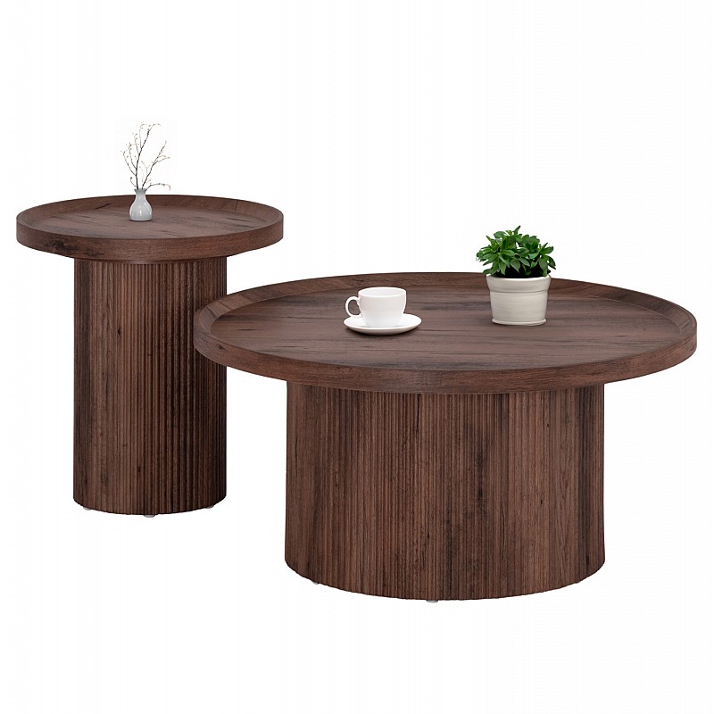 ΣΕΤ 2ΤΜΧ ΤΡΑΠΕΖΙΑ ΣΑΛΟΝΙΟΥ MARGON HM21084 MDF ΣΚΟΥΡΟ ΚΑΦΕ Φ80εκ & Φ45εκ ΣΕΤ 2ΤΜΧ ΤΡΑΠΕΖΙΑ ΣΑΛΟΝΙΟΥ MARGON HM21084 MDF ΣΚΟΥΡΟ ΚΑΦΕ Φ80εκ & Φ45εκ