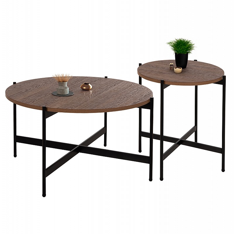 ΣΕΤ 2ΤΜΧ ΤΡΑΠΕΖΙΑ ΣΑΛΟΝΙΟΥ RONDA HM21089.03 MDF ΣΕ ΚΑΡΥΔΙ ΧΡΩΜΑ Φ80εκ & Φ50εκ ΣΕΤ 2ΤΜΧ ΤΡΑΠΕΖΙΑ ΣΑΛΟΝΙΟΥ RONDA HM21089.03 MDF ΣΕ ΚΑΡΥΔΙ ΧΡΩΜΑ Φ80εκ & Φ50εκ