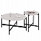 ΣΕΤ 2ΤΜΧ ΤΡΑΠΕΖΙΑ ΣΑΛΟΝΙΟΥ RONDA HM21089.04 MDF ΛΕΥΚΟ ΜΑΡΜΑΡΟ Φ80εκ & Φ50εκ