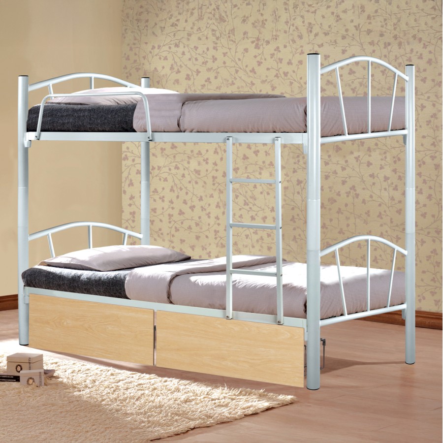 ΚΟΥΚΕΤΑ FLOOR HM21123.01 ΜΕΤΑΛΛΙΚΗ ΛΕΥΚΗ ΜΕ 2 ΕΠΙΔΑΠΕΔΙΑ ΣΥΡΤΑΡΙΑ SONAMA 200x91,5x177,5Yεκ