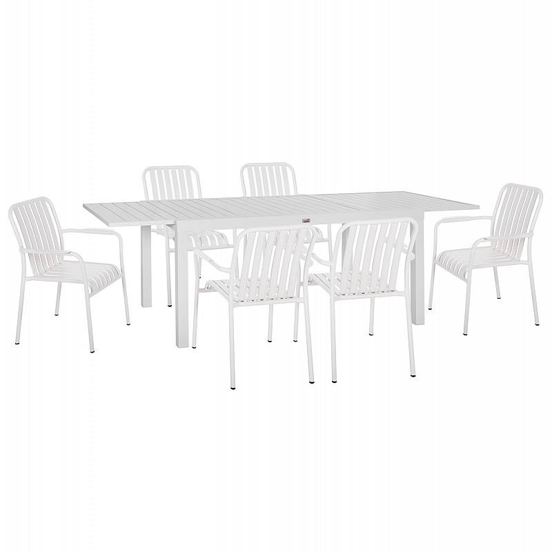 ΣΕΤ ΤΡΑΠΕΖΑΡΙΑΣ ΕΞ.ΧΩΡΟΥ 7ΤΜΧ KRUM HM21146 ΛΕΥΚΟ ΑΛΟΥΜΙΝΙΟ