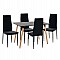 ΣΕΤ ΤΡΑΠΕΖΑΡΙΑΣ 5ΤΜΧ MINIMAL HM21173 MDF TOP ΜΑΥΡΟ-ΒΕΛΟΥΔΟ & ΜΕΤΑΛΛΟ ΜΑΥΡΟ