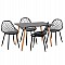 ΣΕΤ ΤΡΑΠΕΖΑΡΙΑΣ 5ΤΜΧ LIO HM21175 MDF TOP & ΠΟΛΥΠΡΟΠΥΛΕΝΙΟ ΣΕ ΜΑΥΡΟ