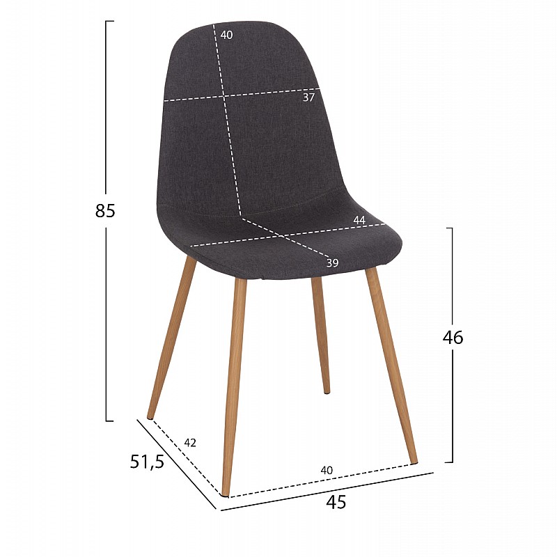 ΣΕΤ ΤΡΑΠΕΖΑΡΙΑΣ 5ΤΜΧ MINARDO HM21179 MDF TOP ΣΕ ΜΑΥΡΟ--ΣΚΟΥΡΟ ΓΚΡΙ ΥΦΑΣΜΑ