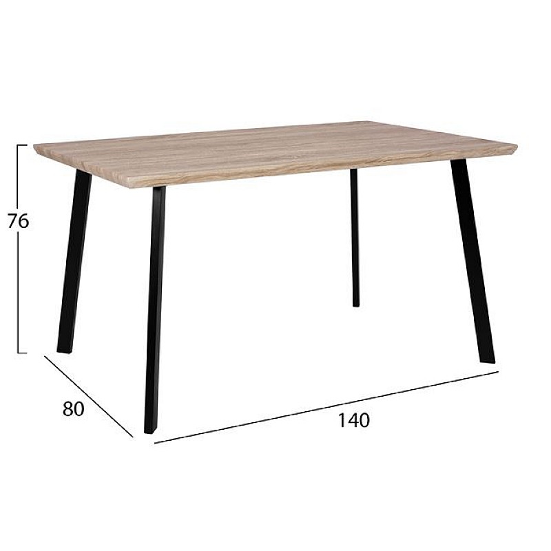 ΣΕΤ 5ΤΜΧ ΤΡΑΠΕΖΙ SONAMA & ΚΑΡΕΚΛΕΣ LADY ΓΚΡΙ ΥΦΑΣΜΑ ΜΑΥΡΟΣ ΣΚΕΛΕΤΟΣ HM11040 140x80x76 cm