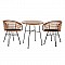 ΣΕΤ 3ΤΜΧ ALLEGRA WICKER ΜΕ ΤΡΑΠΕΖΙ Φ70Χ74Υ ΜΠΕΖ & ΜΑΥΡΟ ΧΡΩΜΑ HM10474