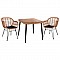 ΣΕΤ 3ΤΜΧ ALLEGRA WICKER ΜΕ ΤΡΑΠΕΖΙ 80X80Χ78Υ ΜΠΕΖ & ΜΑΥΡΟ ΧΡΩΜΑ HM10483