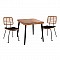 ΣΕΤ 3ΤΜΧ ALLEGRA WICKER ΜΕ ΤΡΑΠΕΖΙ 80X80Χ78Υ ΜΠΕΖ & ΜΑΥΡΟ ΧΡΩΜΑ HM10485