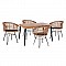 ΣΕΤ 5ΤΜΧ ALLEGRA WICKER ΜΕ ΤΡΑΠΕΖΙ 140X80Χ78Υ ΜΠΕΖ & ΜΑΥΡΟ ΧΡΩΜΑ HM10488