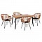 ΣΕΤ 5ΤΜΧ ALLEGRA WICKER ΜΕ ΤΡΑΠΕΖΙ 140X80Χ78Υ ΜΠΕΖ & ΜΑΥΡΟ ΧΡΩΜΑ HM10490