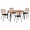 ΣΕΤ 5ΤΜΧ ALLEGRA WICKER ΜΕ ΤΡΑΠΕΖΙ 140X80Χ78Υ ΜΠΕΖ & ΜΑΥΡΟ ΧΡΩΜΑ HM10492