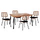 ΣΕΤ 5ΤΜΧ ALLEGRA WICKER ΜΕ ΤΡΑΠΕΖΙ 140X80Χ78Υ ΜΠΕΖ & ΜΑΥΡΟ ΧΡΩΜΑ HM10492