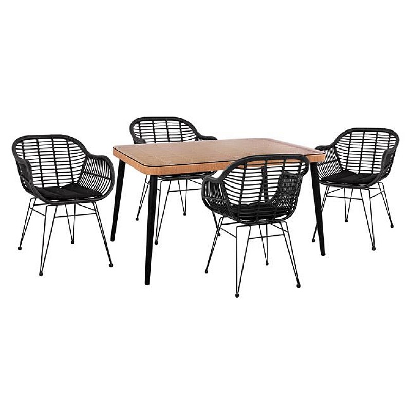 ΣΕΤ 5ΤΜΧ ALLEGRA WICKER ΜΕ ΤΡΑΠΕΖΙ 140X80Χ78Υ ΜΠΕΖ & ΜΑΥΡΟ ΧΡΩΜΑ HM10508 ΣΕΤ 5ΤΜΧ ALLEGRA WICKER ΜΕ ΤΡΑΠΕΖΙ 140X80Χ78Υ ΜΠΕΖ & ΜΑΥΡΟ ΧΡΩΜΑ HM10508