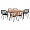 ΣΕΤ 7ΤΜΧ ALLEGRA WICKER ΜΕ ΤΡΑΠΕΖΙ 160X90X78Υ ΜΠΕΖ & ΜΑΥΡΟ ΧΡΩΜΑ HM10513