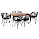 ΣΕΤ 7ΤΜΧ ALLEGRA WICKER ΜΕ ΤΡΑΠΕΖΙ 160X90X78Υ ΜΠΕΖ & ΜΑΥΡΟ ΧΡΩΜΑ HM10516