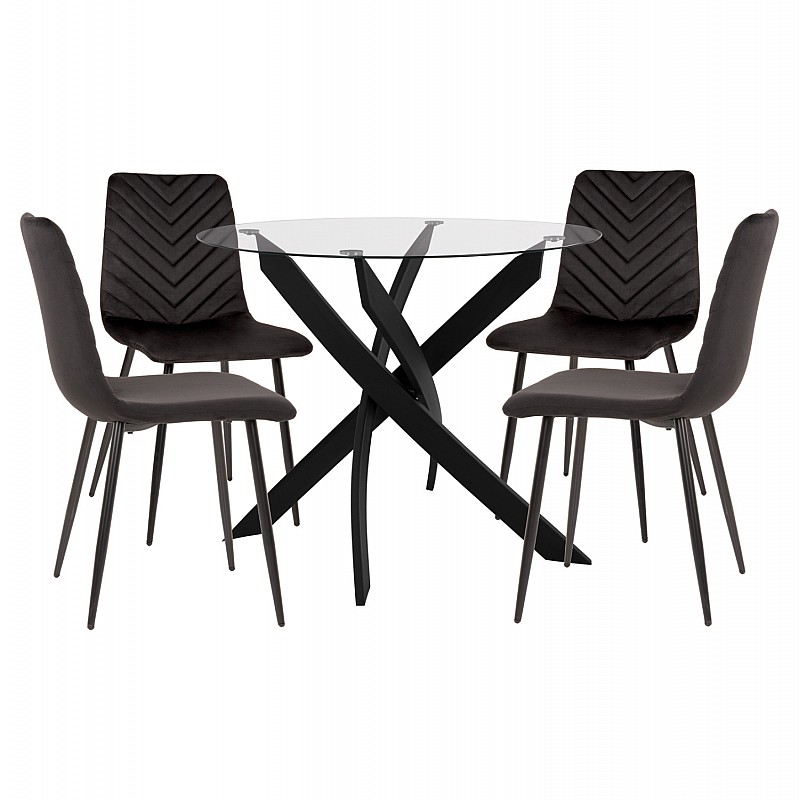 ΣΕΤ ΤΡΑΠΕΖΑΡΙΑΣ ΕΣ.ΧΩΡΟΥ 5ΤΜΧ JAFARU HM11073 ΜΕΤΑΛΛΟ--ΒΕΛΟΥΔΟ ΣΕ ΜΑΥΡΟ