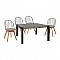 ΣΕΤ 5 ΤΜΧ ΤΡΑΠΕΖΙ 140x88x75 cm MDF ΜΕ ΚΑΡΕΚΛΕΣ ALINA HM11173