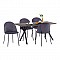 ΣΕΤ ΤΡΑΠΕΖΑΡΙΑΣ HM11181 5ΤΜΧ ΤΡΑΠΕΖΙ 140x80x75 cm MDF OLD BEECH & ΚΑΡΕΚΛΕΣ CLARA ΓΚΡΙ ΒΕΛΟΥΔΟ