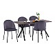 ΣΕΤ ΤΡΑΠΕΖΑΡΙΑΣ HM11181 5ΤΜΧ ΤΡΑΠΕΖΙ 140x80x75 cm MDF OLD BEECH & ΚΑΡΕΚΛΕΣ CLARA ΓΚΡΙ ΒΕΛΟΥΔΟ